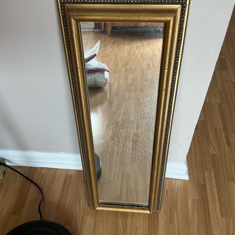 Vintage gold ornate framed mirror 24x9” - Picture 2 of 9